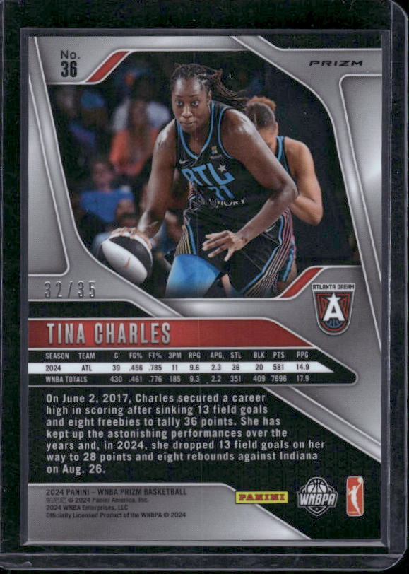 Tina Charles - 2024 Panini Prizm WNBA - White Ice /35 SSP