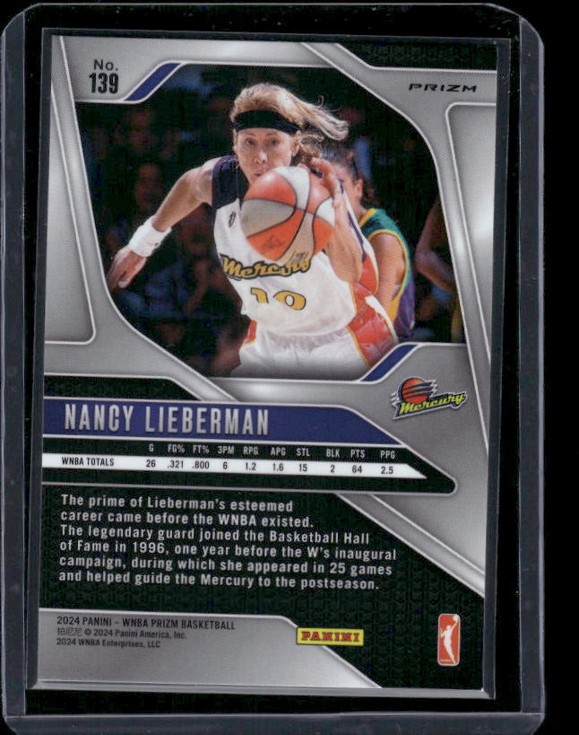 Nancy Lieberman - 2024 Panini Prizm WNBA - Orange Velocity