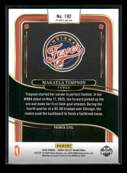 Makayla Timpson - 2025 Select WNBA - Premier Pink Camo /175 - Rookie