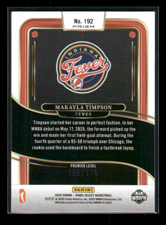 Makayla Timpson - 2025 Select WNBA - Premier Pink Camo /175 - Rookie