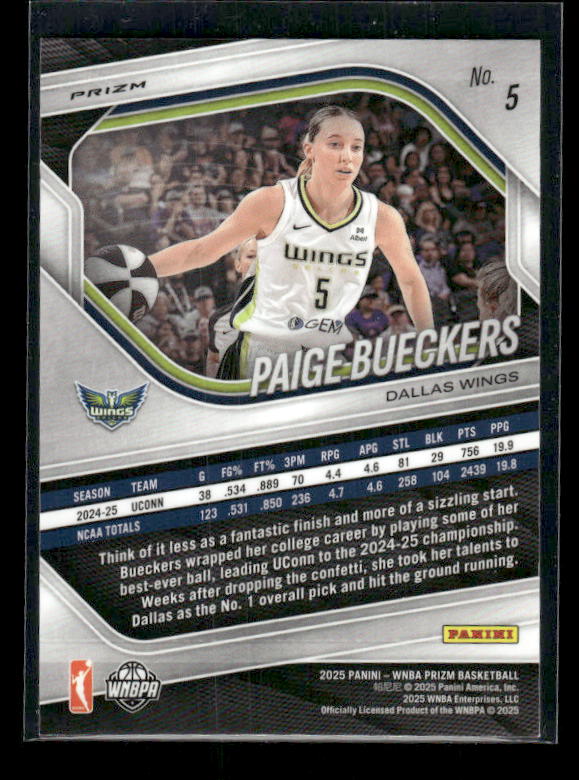 Paige Bueckers - 2025 Prizm WNBA - Ice Prizm - Rookie