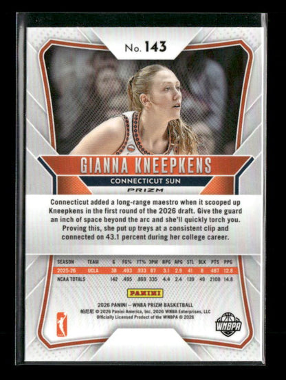 Gianna Kneepkens - 2026 Prizm WNBA - Hyper Prizm - Rookie