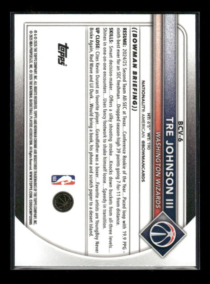 Tre Johnson III - 2025-26 Bowman Basketball - Wave /399 - Rookie