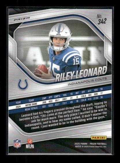 Riley Leonard - 2025 Prizm Football - Pink Prizm - Rookie