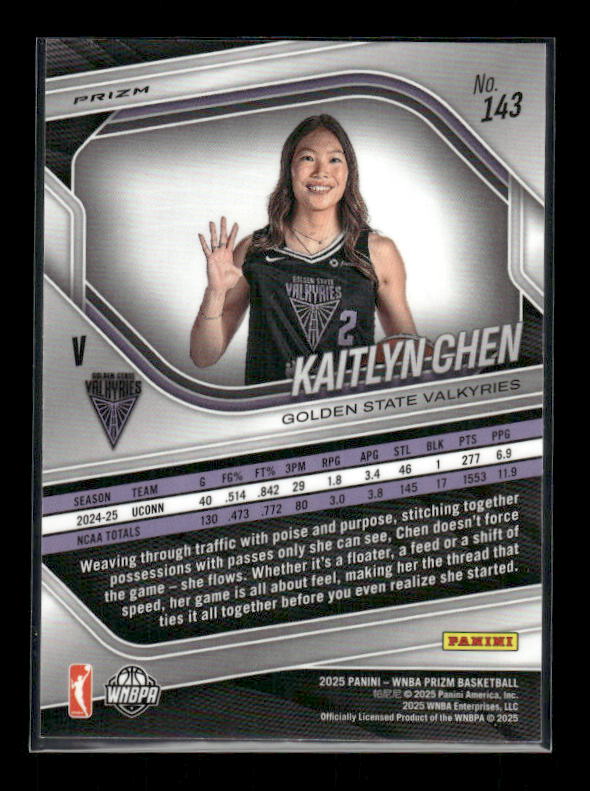 Kaitlyn Chen - 2025 Prizm WNBA - Silver Prizm - Rookie Variation