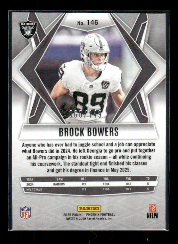 Brock Bowers - 2025 Phoenix Football - Green Hyper Prizm /149
