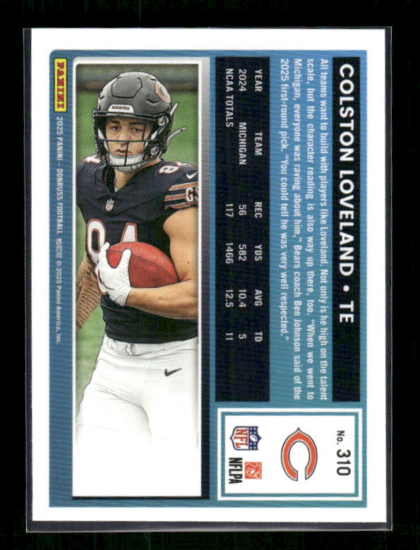 Colston Loveland - 2025 Donruss Football - Rated Rookie