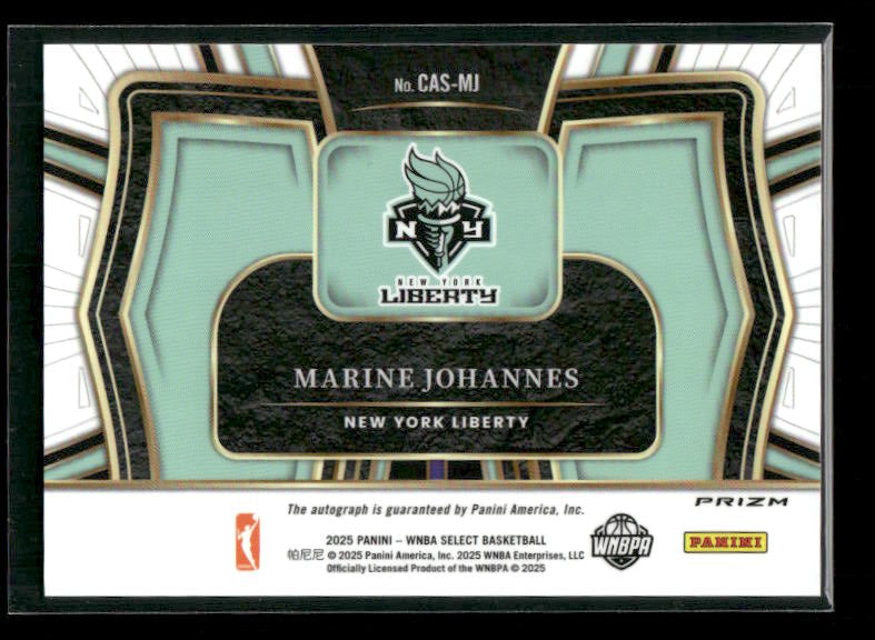 Marine Johannes - 2025 Select WNBA - Silver Courtside Action Auto