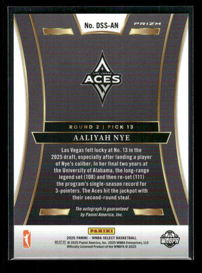 Aaliyah Nye - 2025 Select WNBA - Draft Selections Auto - Rookie
