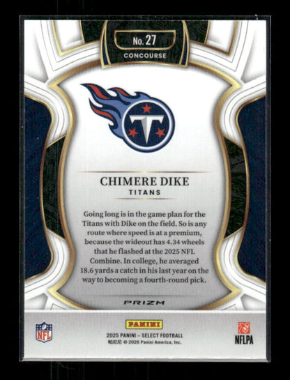 Chimere Dike - 2025 Select Football - Green & Yellow Shock - Rookie