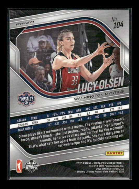 Lucy Olsen - 2025 Prizm WNBA - Silver Prizm - Rookie