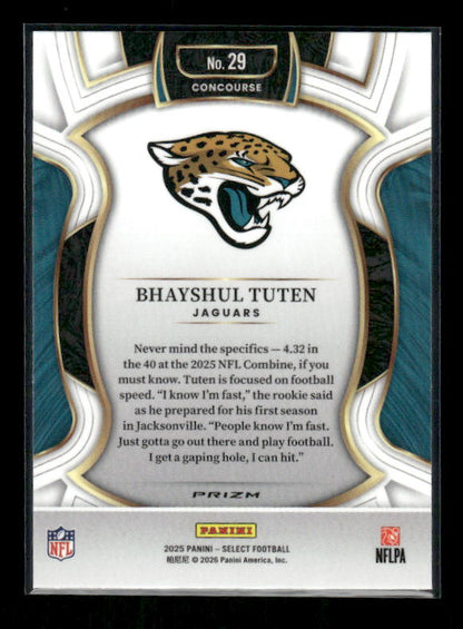Bhayshul Tuten - 2025 Select Football - Pink Shock - Rookie