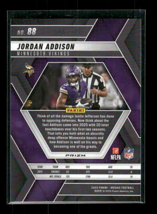 Jordan Addison - 2025 Mosaic Football - Panini Logo Prizm /149