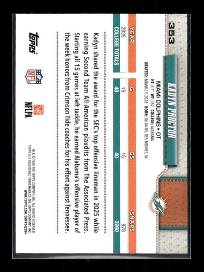 Kadyn Proctor - 2026 Flagship Football - Football Leather - Rookie