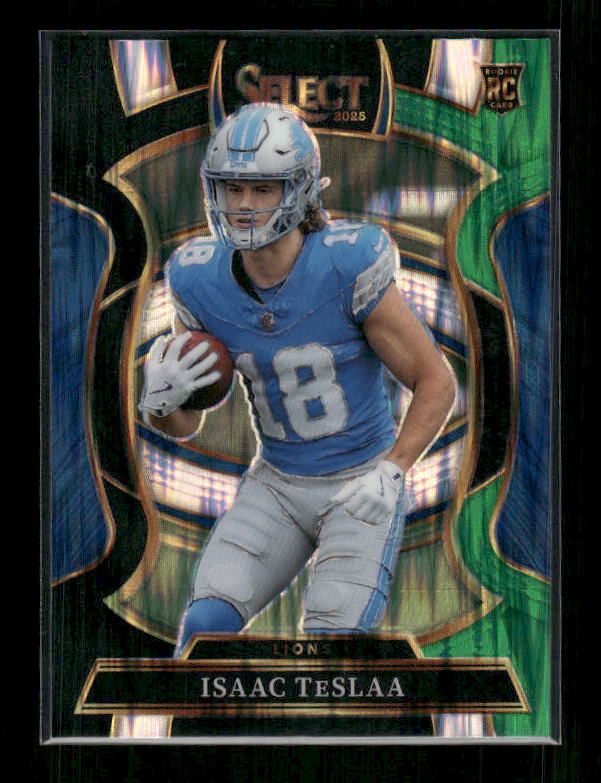Isaac TeSlaa - 2025 Select Football - Black & Green Shock - Rookie