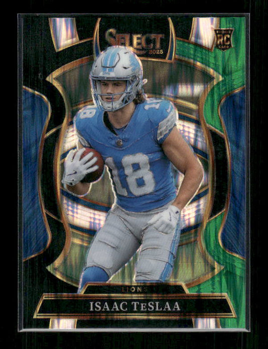Isaac TeSlaa - 2025 Select Football - Black & Green Shock - Rookie