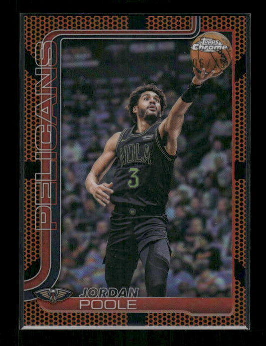 Jordan Poole - 2025-26 Topps Chrome Update Basketball - Orange Basketball Refractor /25
