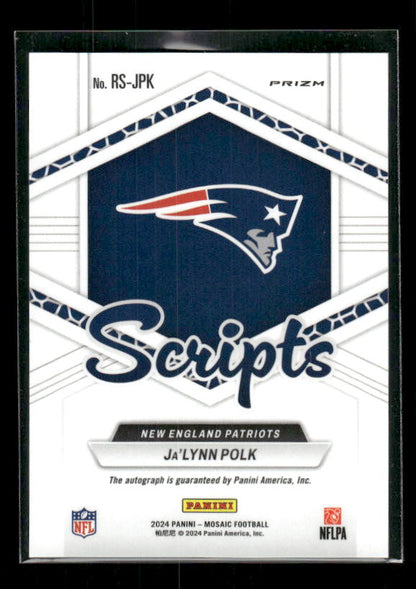 Ja'Lynn Polk - 2024 Mosaic Football - Rookie Scripts No Huddle Blue Auto - Rookie