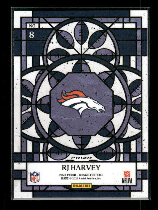 RJ Harvey - 2025 Mosaic Football - Stained Glass SSP - Rookie