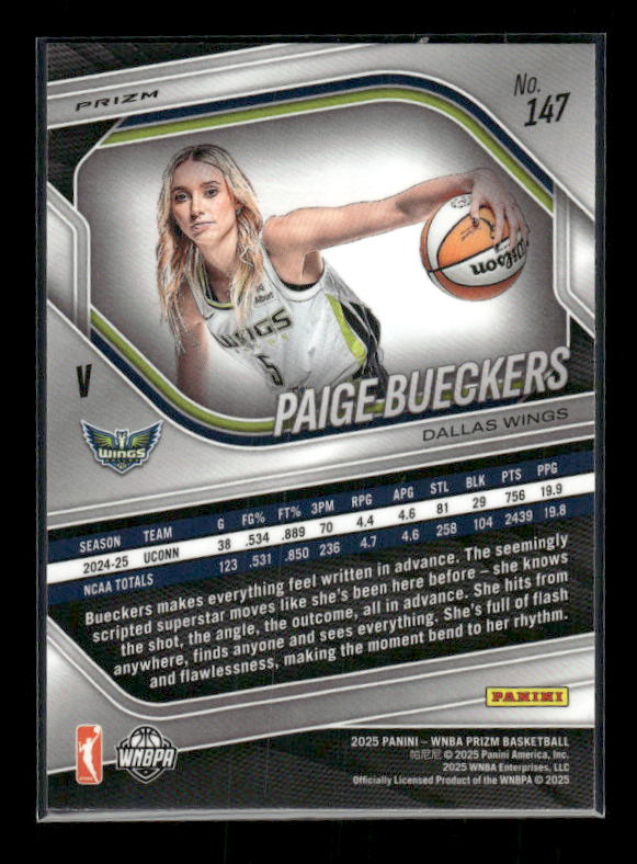 Paige Bueckers - 2025 Prizm WNBA - Green Prizm - Rookie Variation