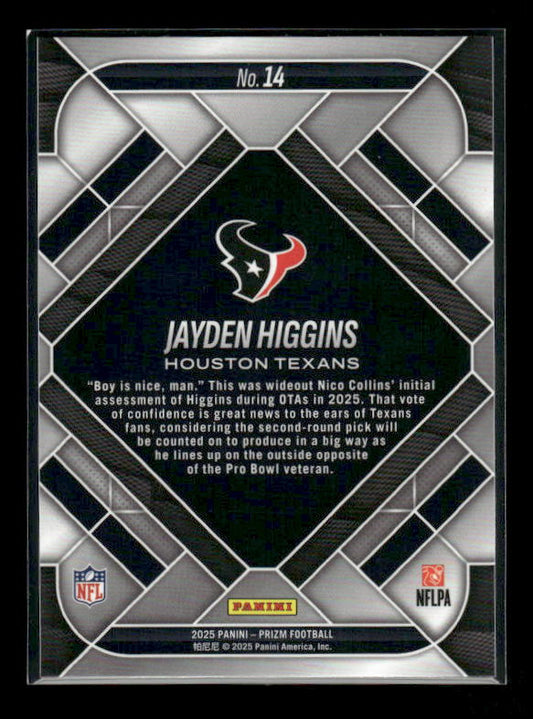 Jayden Higgins - 2025 Prizm Football - Emergent - Rookie