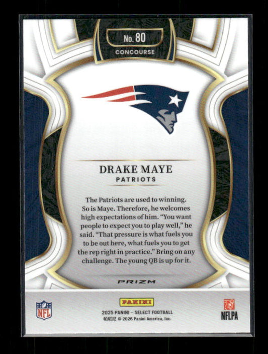 Drake Maye - 2025 Select Football - Red & Blue Shock