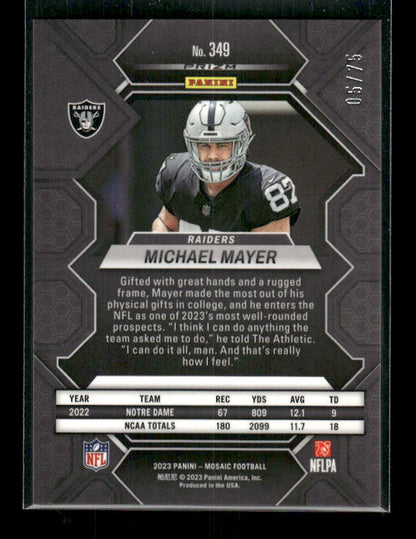 Michael Mayer - 2023 Mosaic Football - No Huddle Blue /75 - Rookie