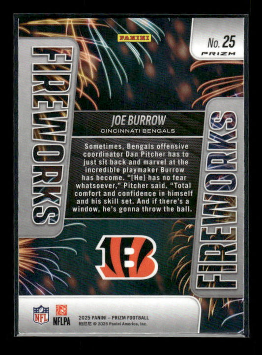 Joe Burrow - 2025 Prizm Football - Green Wave Fireworks