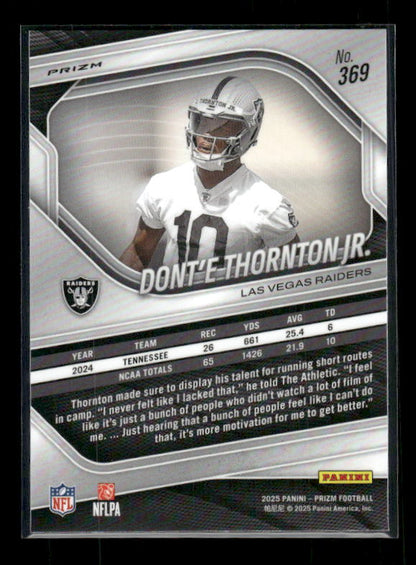 Dont'e Thornton Jr. - 2025 Prizm Football - White Disco - Rookie