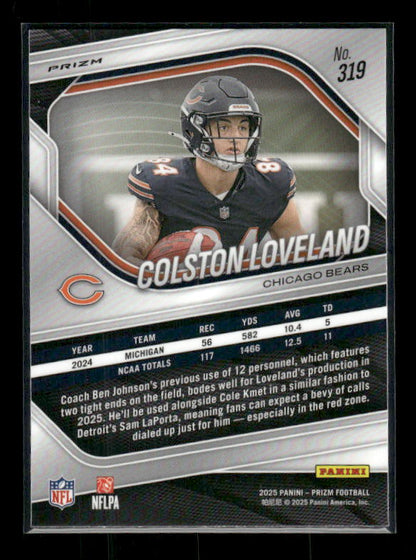Colston Loveland - 2025 Prizm Football - Pink Prizm - Rookie