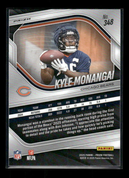 Kyle Monangai - 2025 Prizm Football - White Disco - Rookie