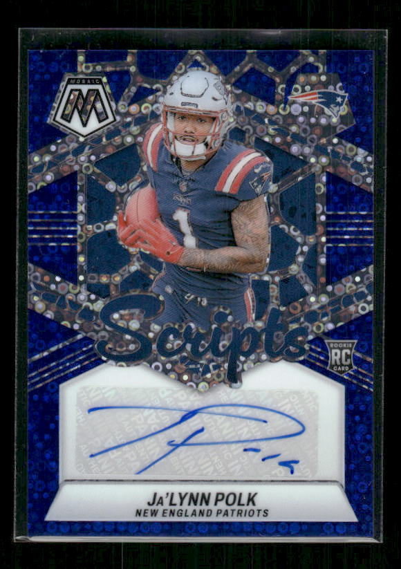 Ja'Lynn Polk - 2024 Mosaic Football - Rookie Scripts No Huddle Blue Auto - Rookie