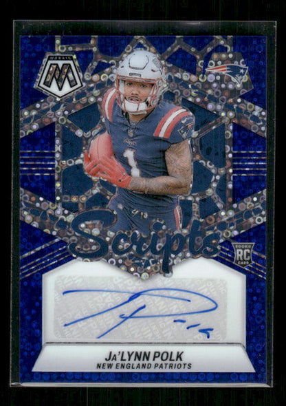 Ja'Lynn Polk - 2024 Mosaic Football - Rookie Scripts No Huddle Blue Auto - Rookie