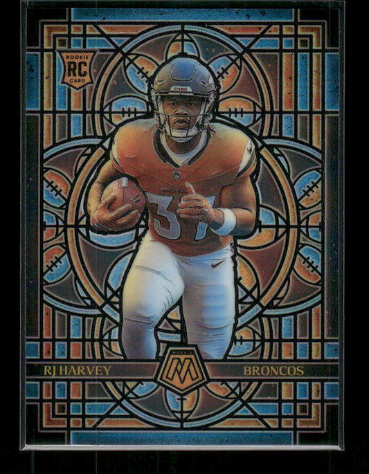 RJ Harvey - 2025 Mosaic Football - Stained Glass SSP - Rookie