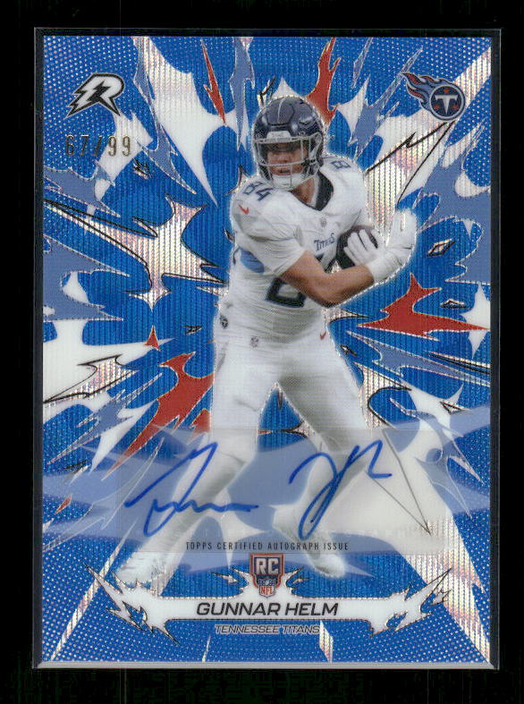Gunnar Helm - 2025 Resurgence Football - Blue Surge Auto /99 - Rookie