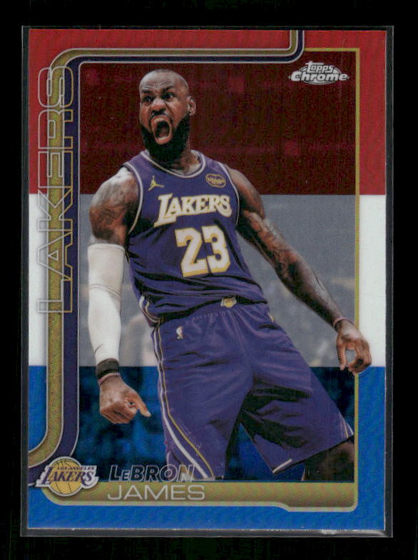 LeBron James - 2025-26 Topps Chrome Update Basketball - Red White & Blue Refractor
