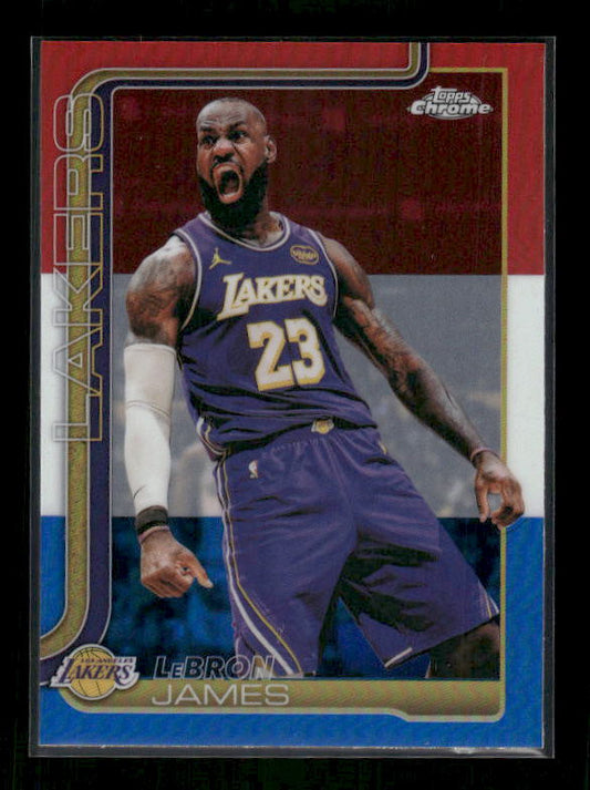 LeBron James - 2025-26 Topps Chrome Update Basketball - Red White & Blue Refractor