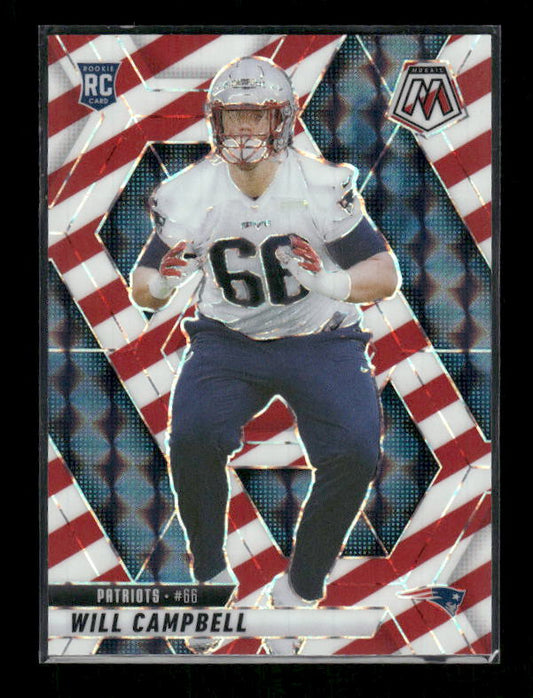 Will Campbell - 2025 Mosaic Football - Red White Stripe - Rookie