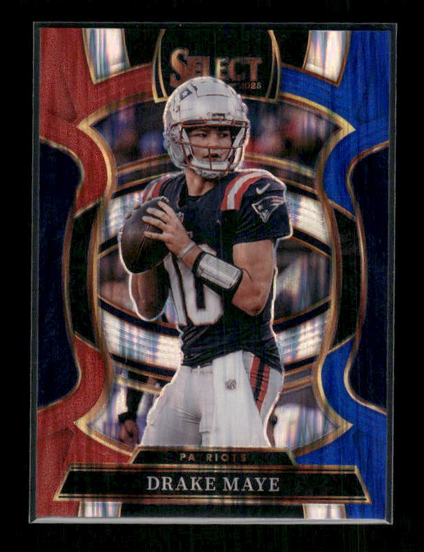 Drake Maye - 2025 Select Football - Red & Blue Shock