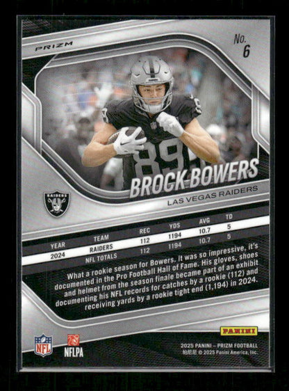 Brock Bowers - 2025 Prizm Football - White Disco