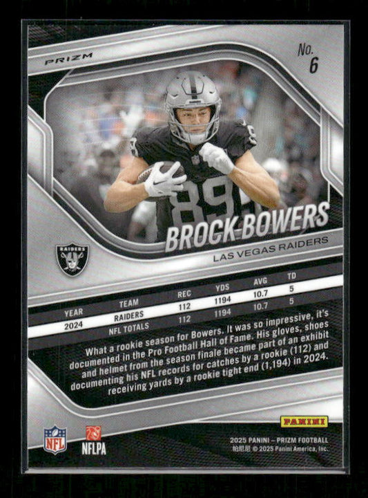 Brock Bowers - 2025 Prizm Football - White Disco
