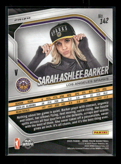 Sarah Ashlee Barker - 2025 Prizm WNBA - Orange Ice - Rookie Variation