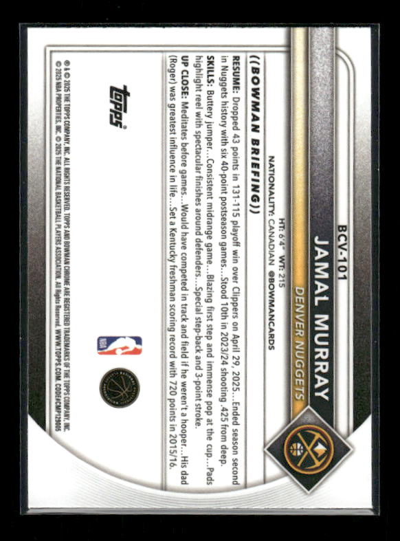 Jamal Murray - 2025-26 Bowman Basketball - Reptilian
