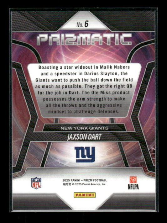 Jaxson Dart - 2025 Prizm Football - Prizmatic - Rookie