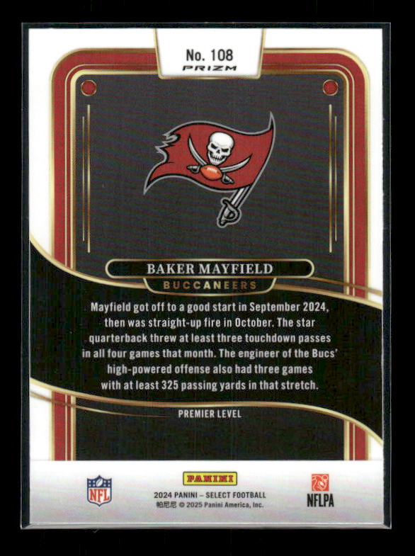 Baker Mayfield - 2024 Select Football - Red & Black Shock - Premier Level