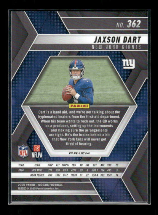 Jaxson Dart - 2025 Mosaic Football - Purple Scope - Rookie