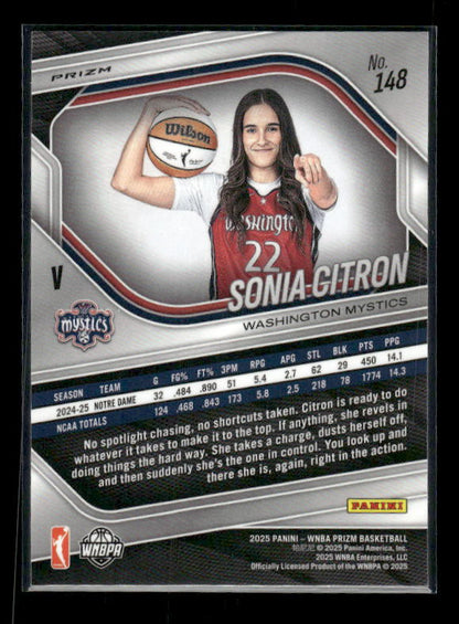 Sonia Citron - 2025 Prizm WNBA - Silver Prizm - Rookie Variation