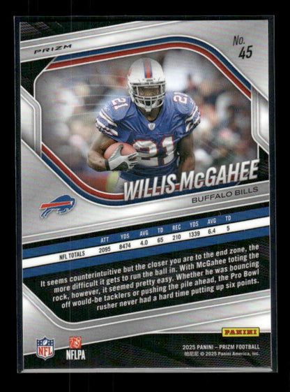Willis McGahee - 2025 Prizm Football - White Disco