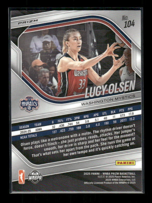 Lucy Olsen - 2025 Prizm WNBA - White Seismic - Rookie