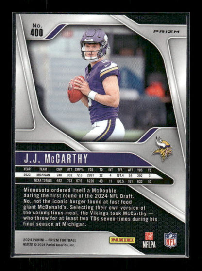 J.J. McCarthy - 2024 Prizm Football - Green Wave - Rookie